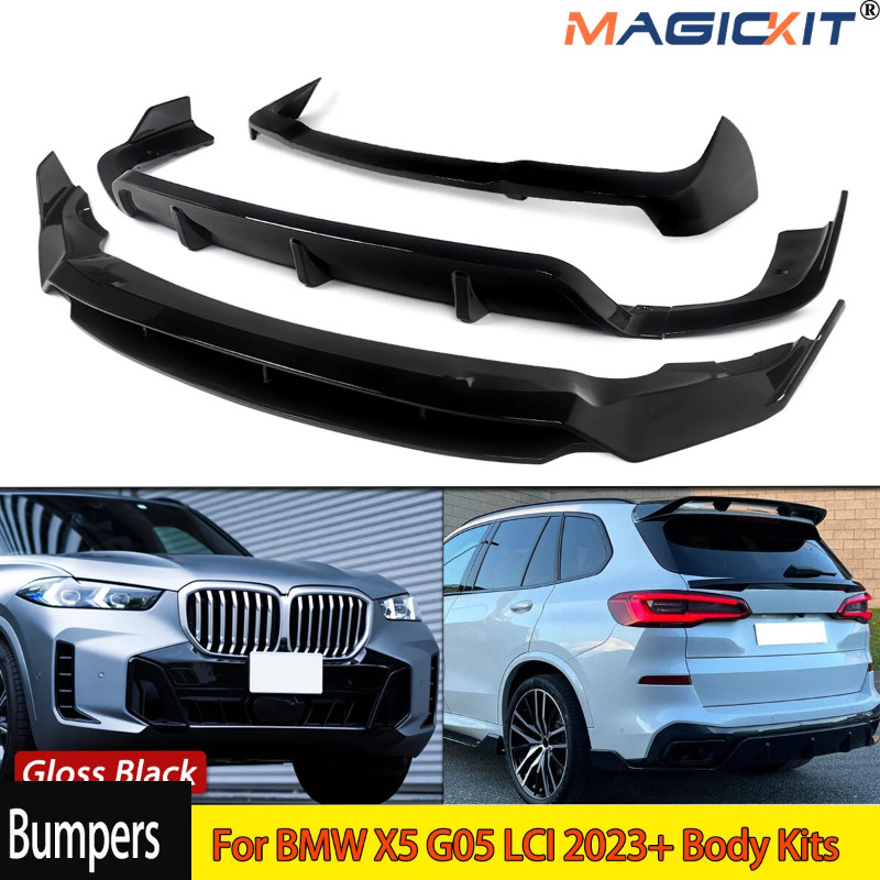 Front Spoiler Für BMW X5 G05 LCI M Sport 2023-2024 - Glänzend Schwarz ABS Lip