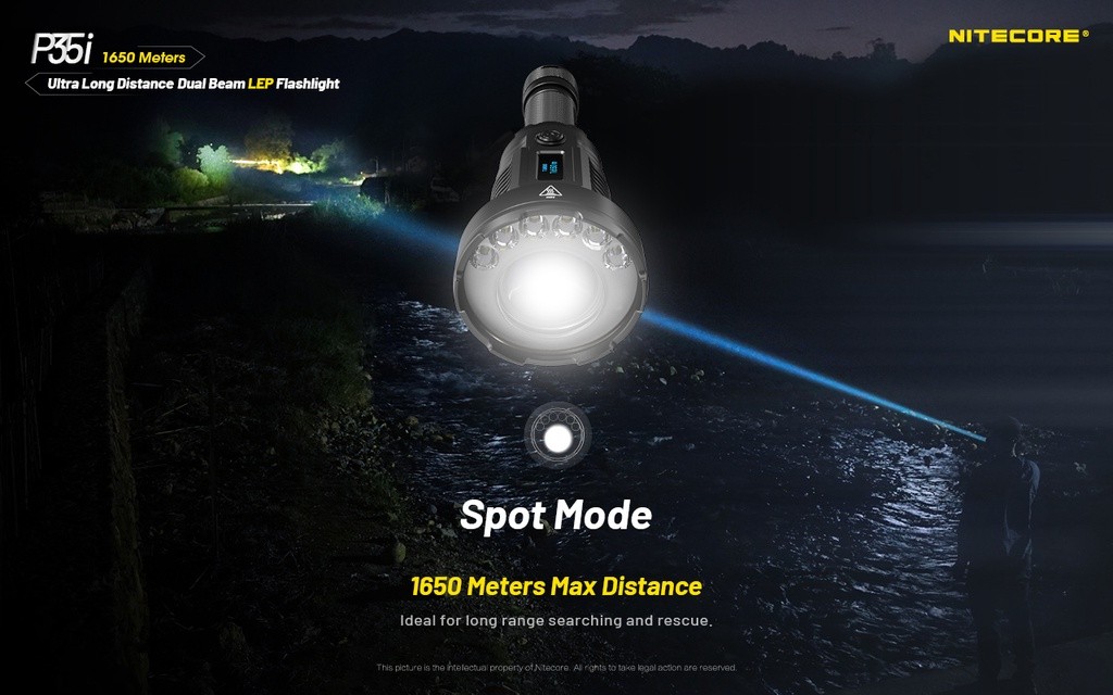 NITECORE P35i 3000 Lumen Rechargeable Long-range Dual Beam LEP ...