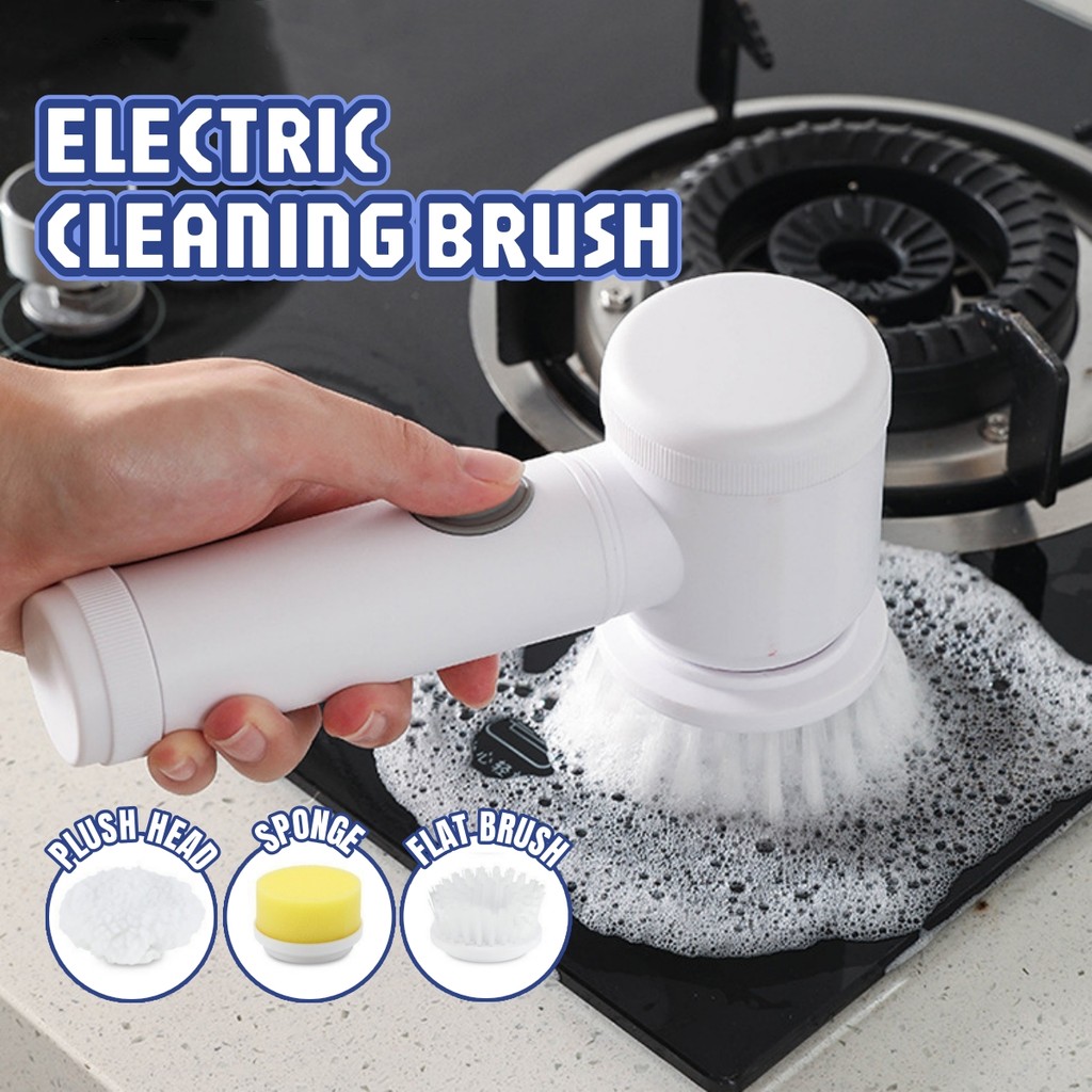 5 IN 1 Electric Magic Brush Rechargeable Cleaning Spin Scrubber Brush ...