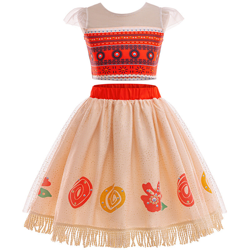 Atorhcer Disfraz De Vaiana Para Niña – Vestido De 3 Capas Con Collar, Corona De Flores Y Pinza, Ideal Para Carnaval, Cumpleaños Hawaiano Y Cosplay (3 A 11 Años)