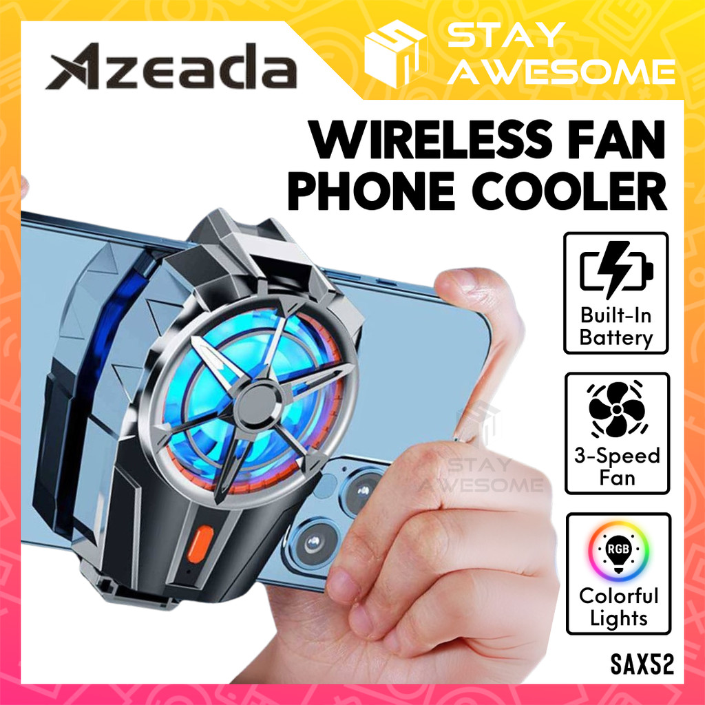 AZEADA Wireless Gaming Mobile Phone Cooler Rechargeable Turbo Cooling ...