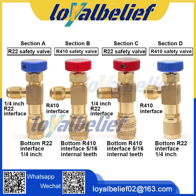 New Auto Air Conditioning Refrigerant Safety Valve R410A R22 1/4 ...