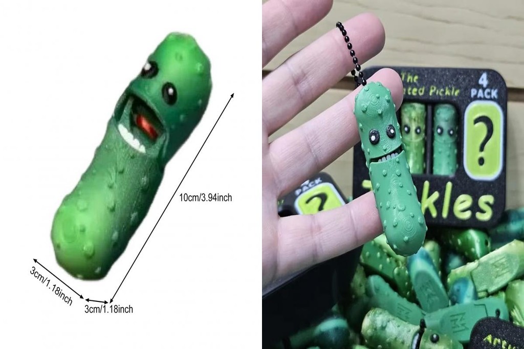 [Ts] Emotional Support Pickle Keychain Quirky Pickle Bag Charm 3pcs ...