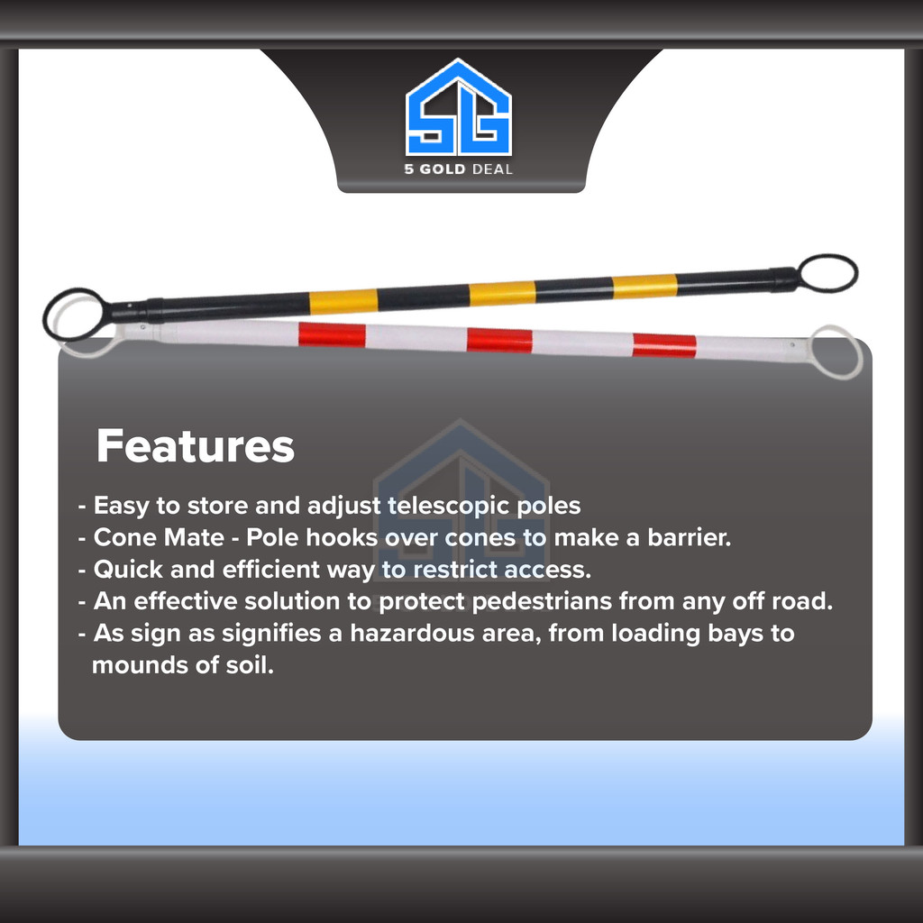 Expandable Retractable Cone Bar Traffic Safety Cone Bar Barrier 2 Meter ...