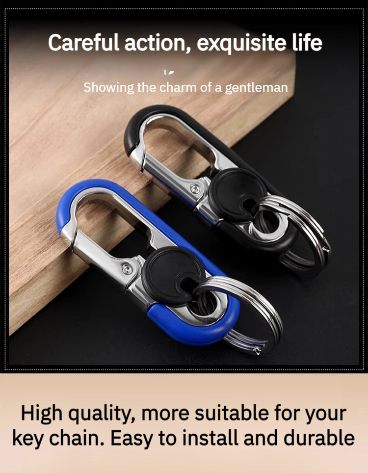 Circular curved body key chain keychain Flexible rotation of loop ...