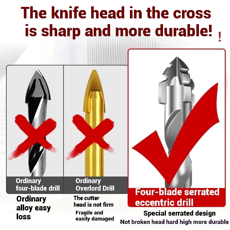 Ceramic Tile High Hardness Sharp Tooth Drill Triangle Drill Concrete ...