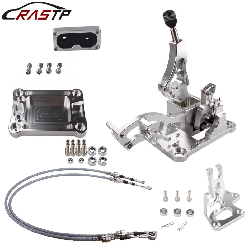 RASTP-Shifter Box Shifter Cables Knob Trans Bracket Firewall Cable ...