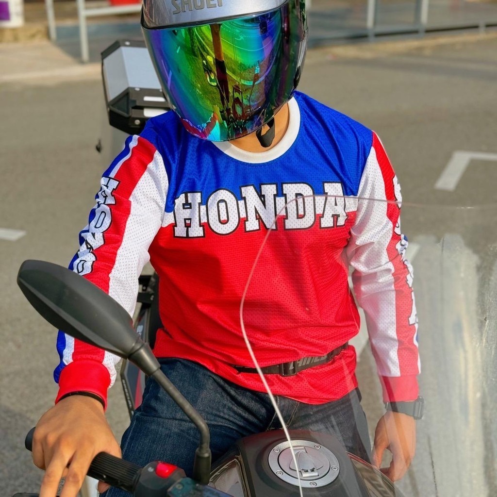 T-shirt Vintage Honda Années 90 - Taille L - Coton - Marque Hanes Beefy-T - Occasion TBE
