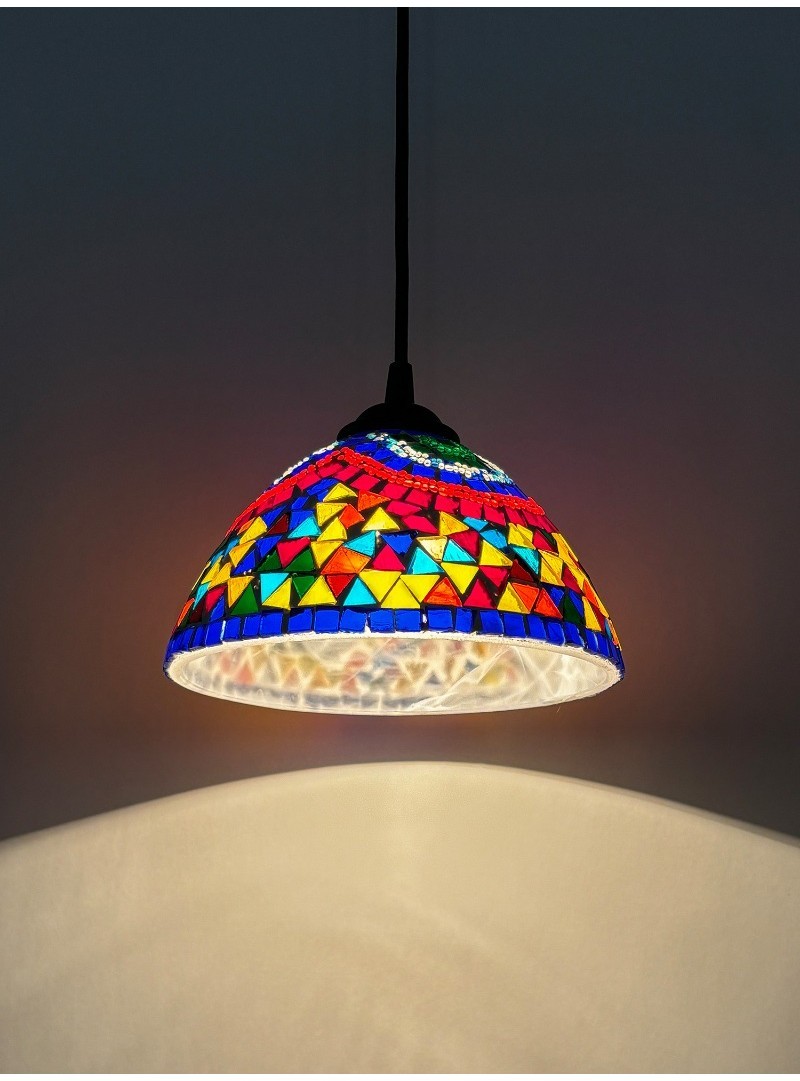 Colorful Mosaic Pendant Light Mediterranean Ceiling Light Living Room ...