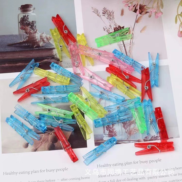 Mini Wooden Colour Clip Transparent Acrylic Clip for Photo Art Klip ...