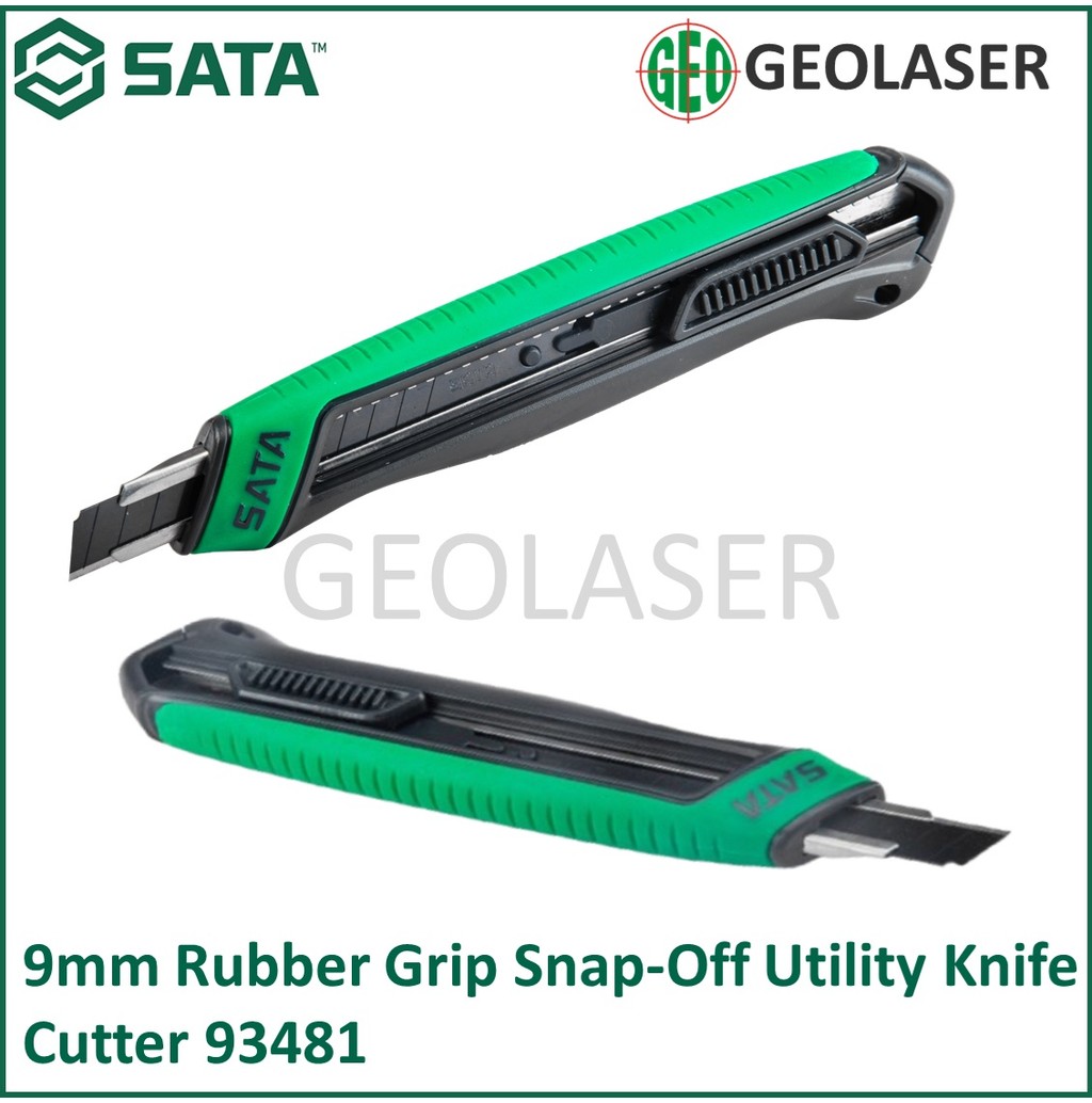 SATA 9mm Rubber Grip Snap-Off Utility Knife Cutter 9 x 80mm - 93481 ...