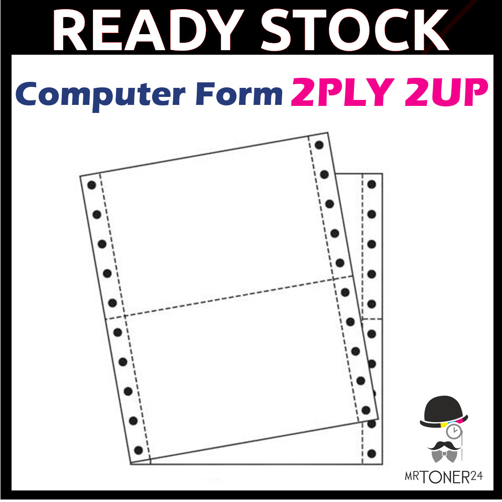 Sonoform / Akira 2ply 2UP NCR Computer Form Plain White Dot Matrix ...