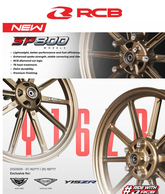 RCB RACING BOY RIM SP800 SP 800 [ 1.60/1.85 X17 ] Y16ZR V2 ABS / Y16 ...