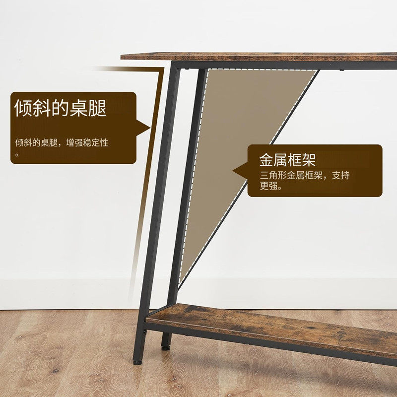 All Solid Wood Behind Sofa Entrance Table Bedside Iron Art Long Table ...
