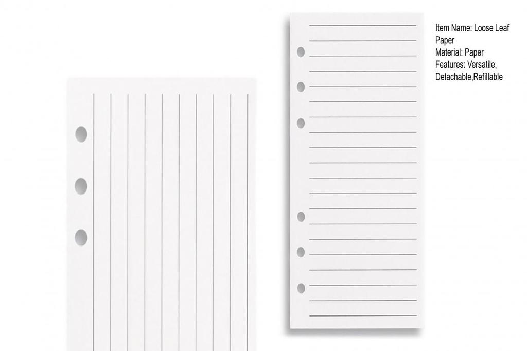 Loose Leaf Paper Inserts High-quality Planner Inserts 120 Sheets A6 ...
