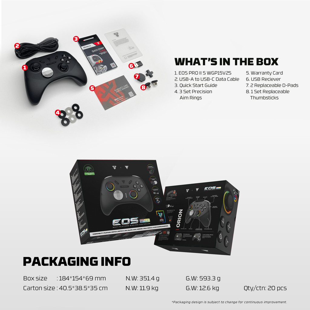 FANTECH WGP15V2S EOS PRO II S Wireless Controller Hall Effect ...
