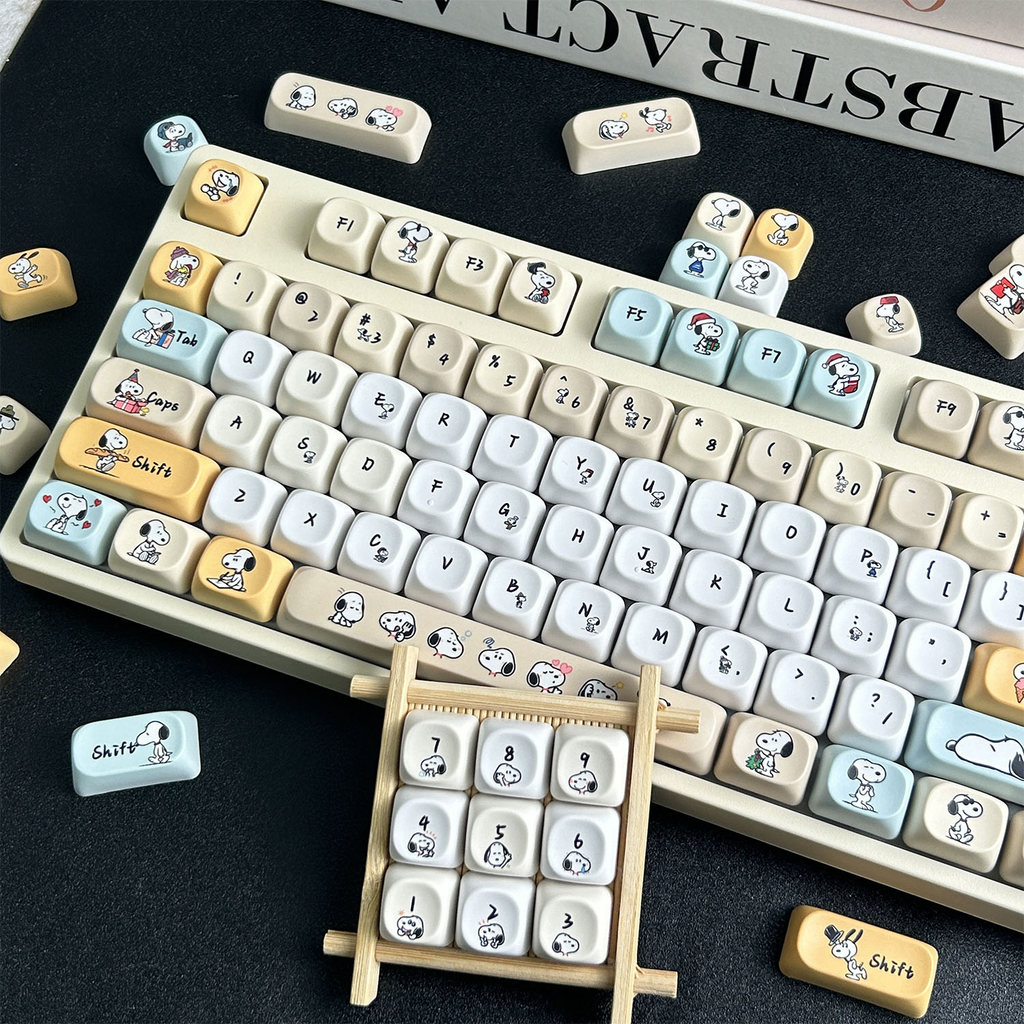 MAIMOOO Snoopy Keycap MOA Profile 130 Keys PBT Dye Sublimation Aula F75 ...