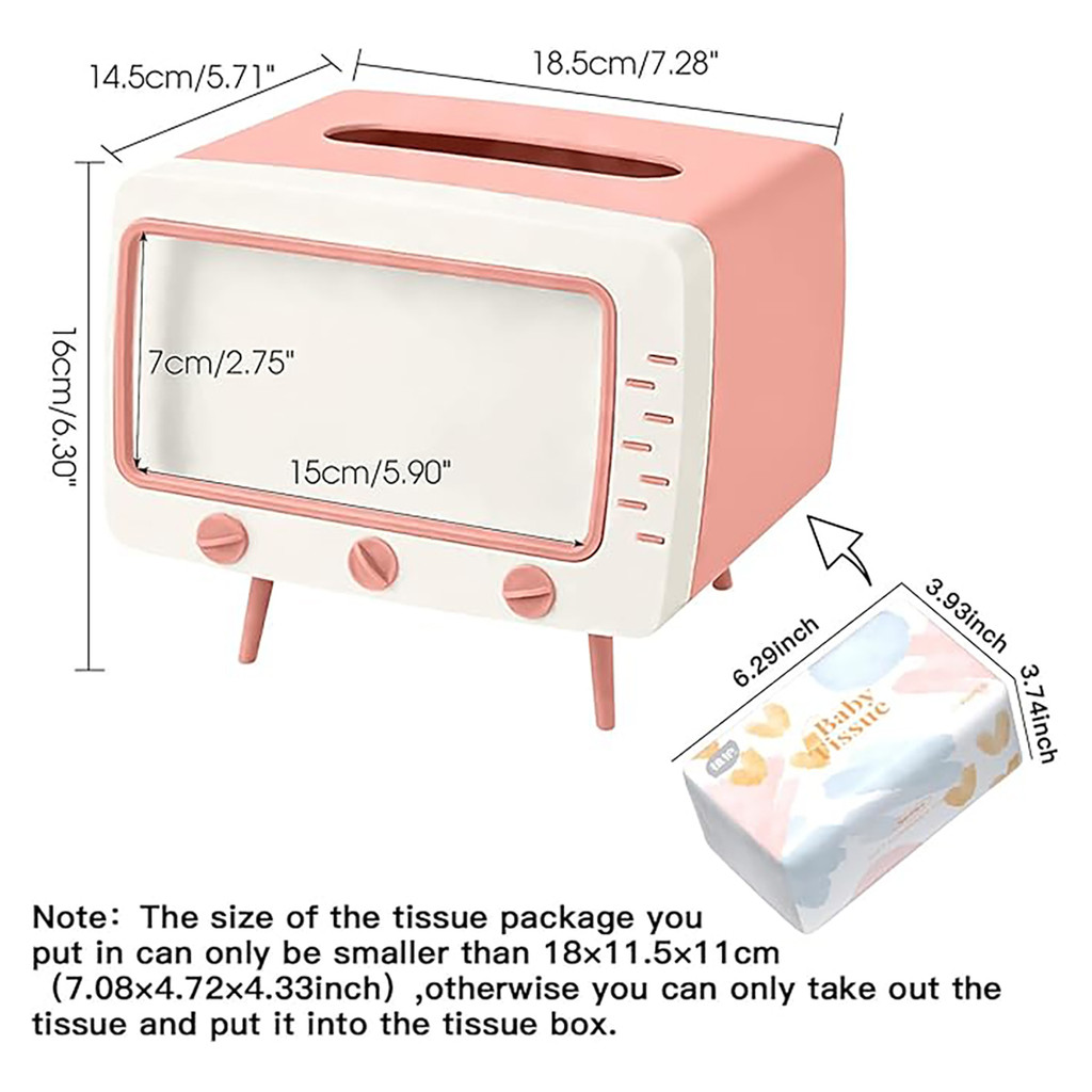 Tissue Box Multifunctional 2 in 1 Tissue Box With Phone Stand Holder TV ...