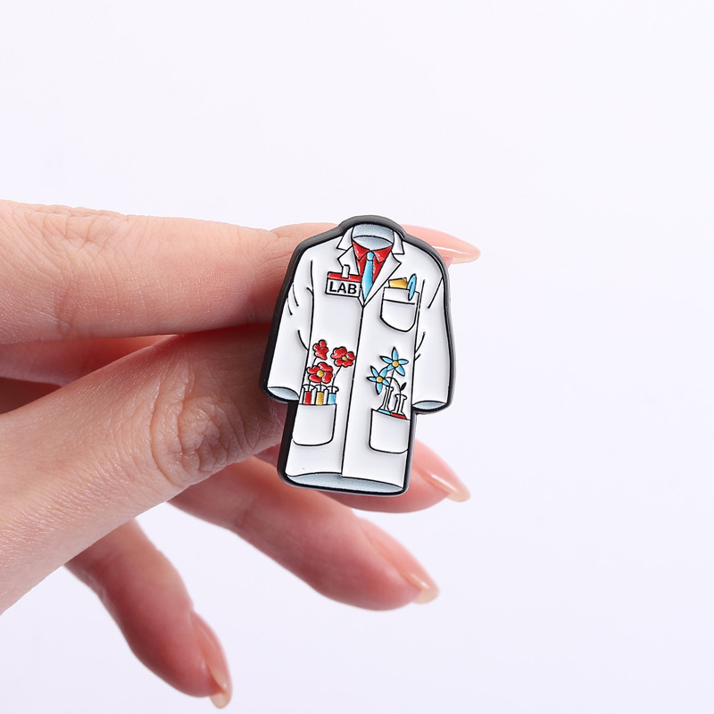 Doctor Nurse Uniform Enamel Pin Science Medical Lab Jewelry Heart ...