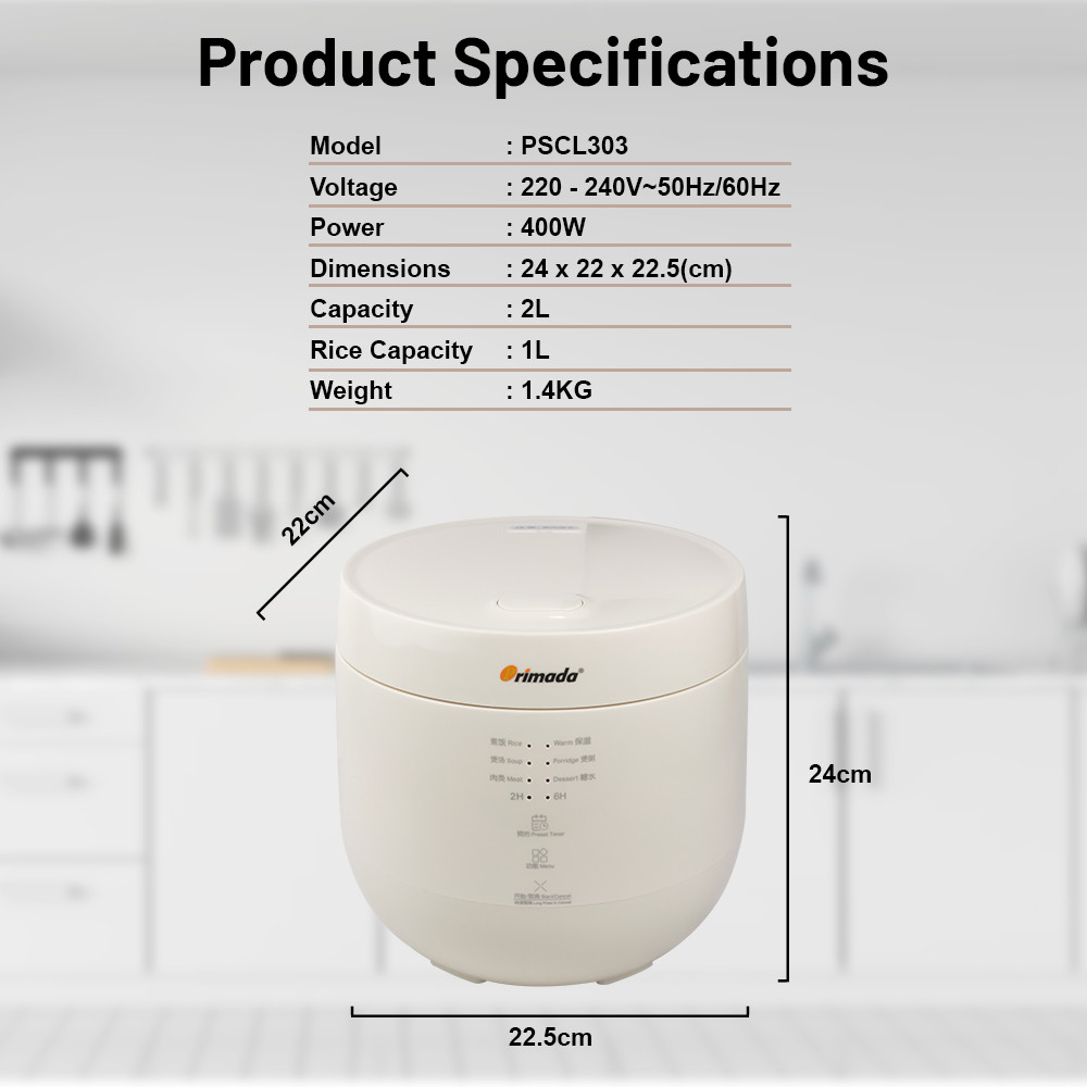 Primada Mini Smart Rice Cooker PSCL303 | Shopee Malaysia