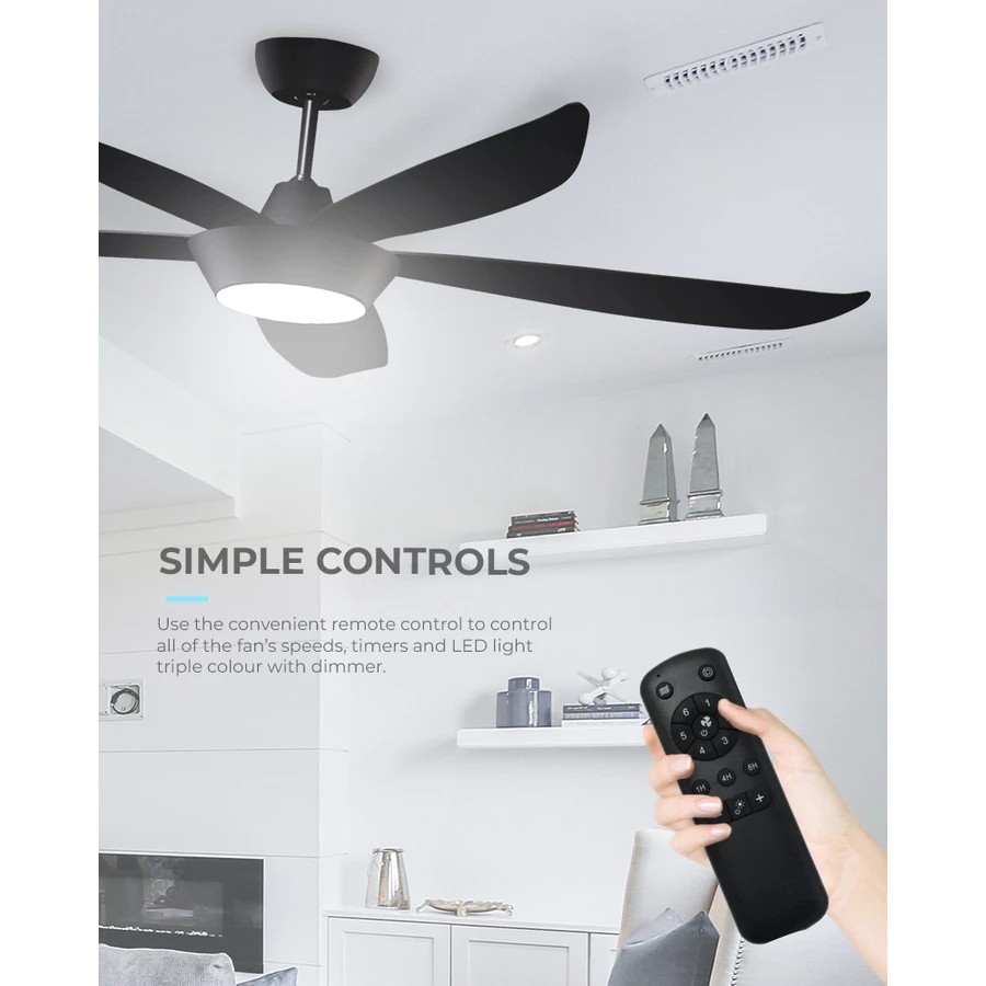 Mistral DC Kipas Siling | Ceiling Fan with LED Light & Remote (56 ...