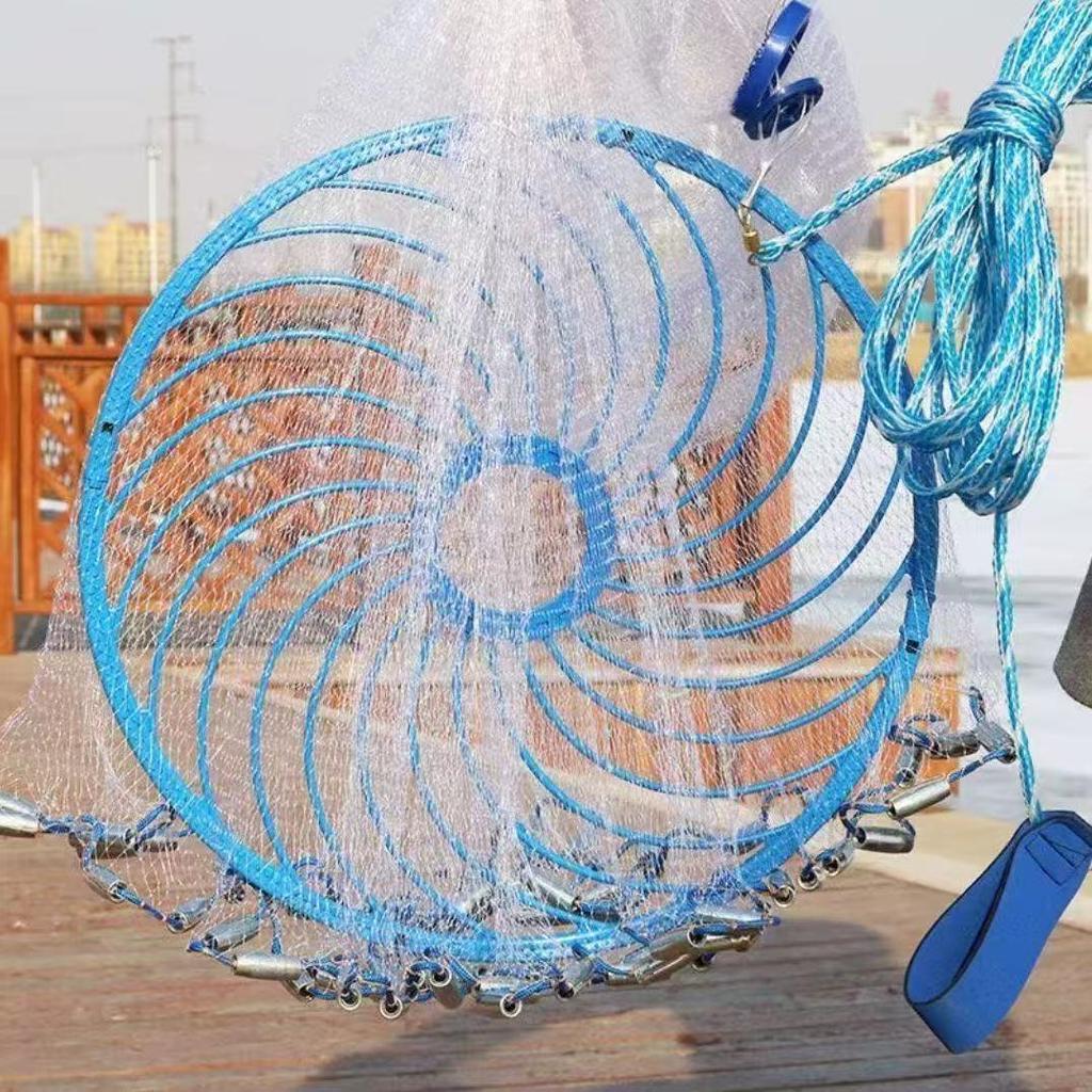 Jala Ikan Hand Casting Net Cast Net Jaring Ikan Jala Ikan 6/7/8/9 Kaki ...