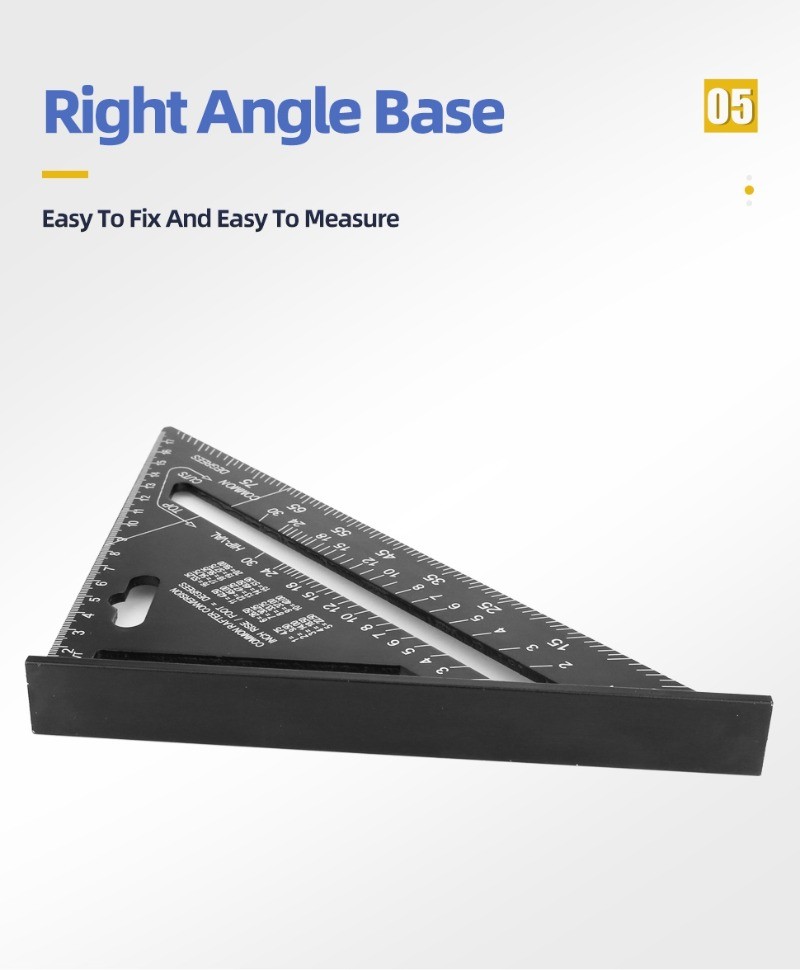 Triangle Ruler 7Inch Measurement Tool Aluminium Alloy Carpenter Set ...