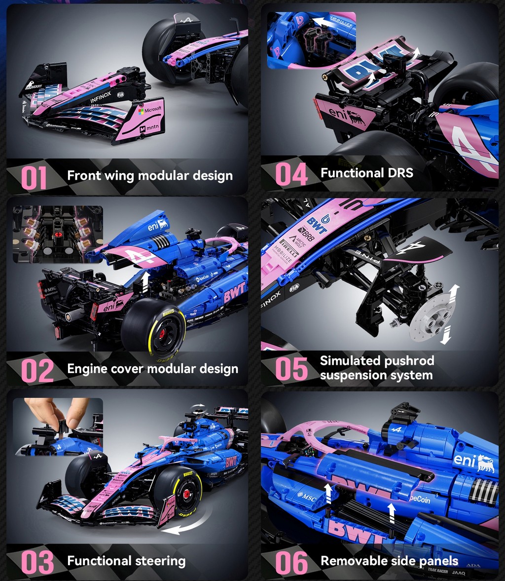 CaDA BWT Alpine F1 Team A525 Racing Car Brick DIY 1:80 Scale Vehicles ...