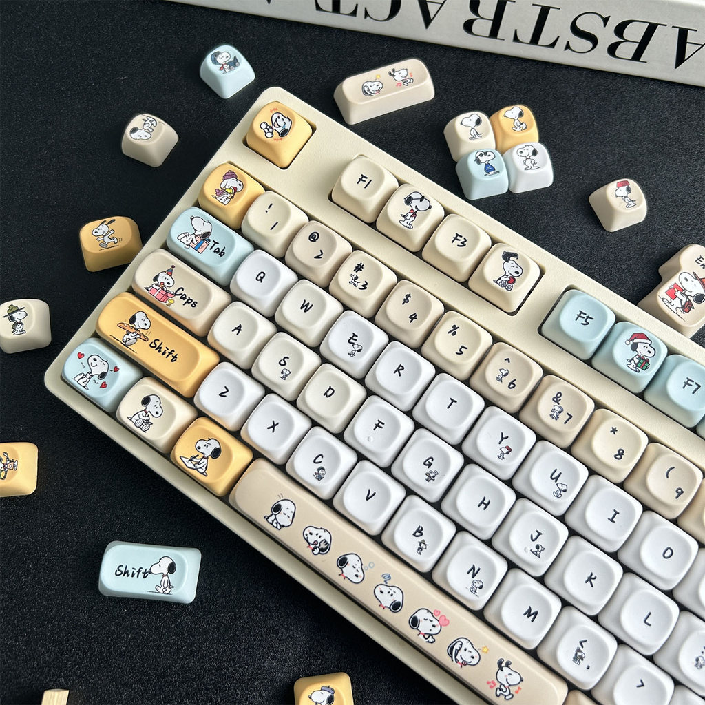 MAIMOOO Snoopy Keycap MOA Profile 130 Keys PBT Dye Sublimation Aula F75 ...