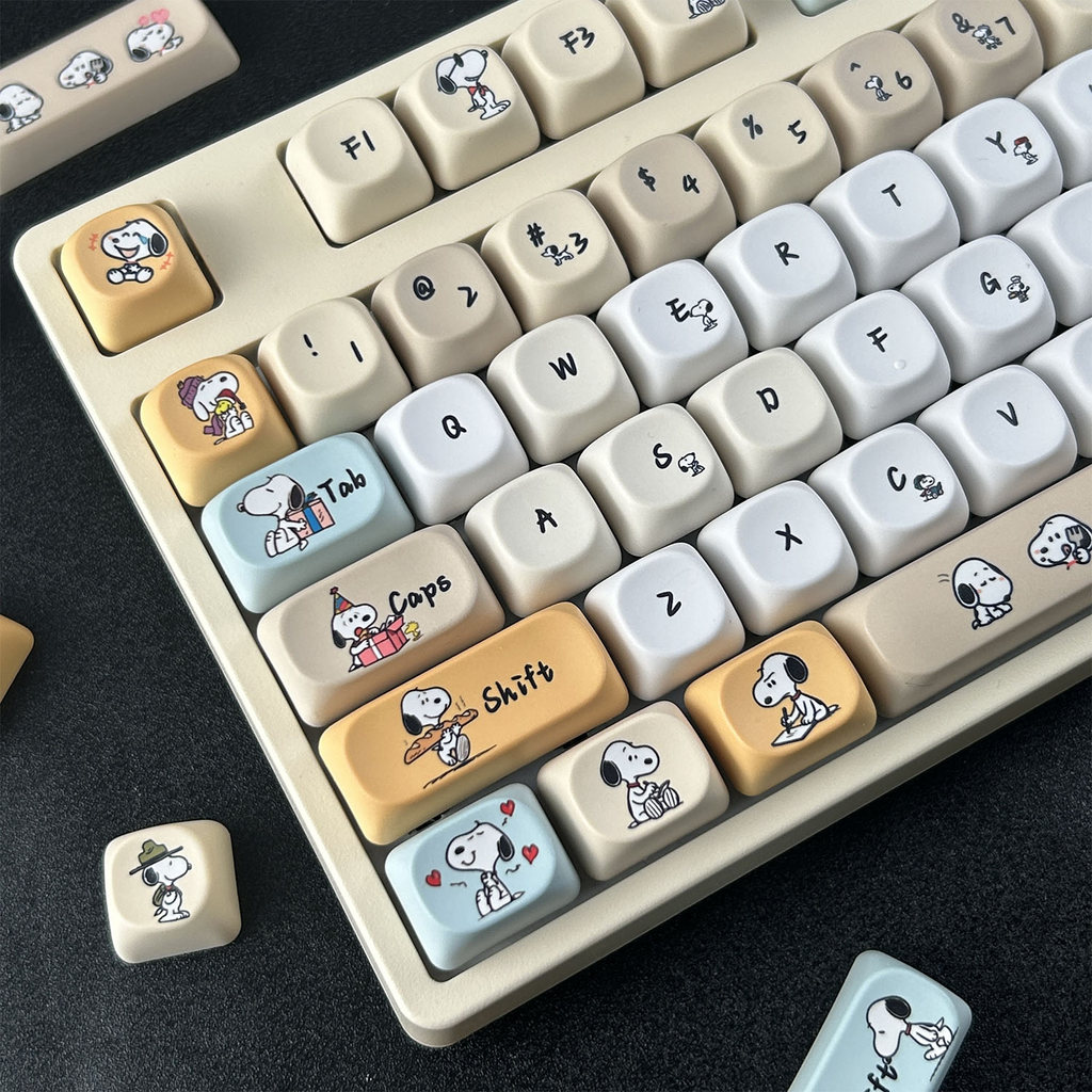 MAIMOOO Snoopy Keycap MOA Profile 130 Keys PBT Dye Sublimation Aula F75 ...
