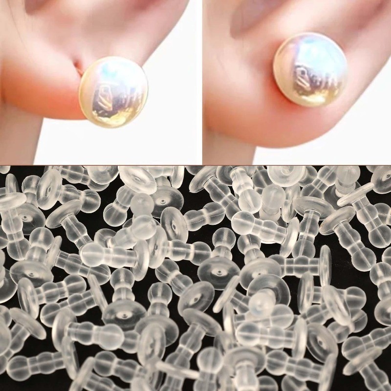 10-40Pcs Transparent Earplugs - DIY Earring Findings Accessories - Anti ...