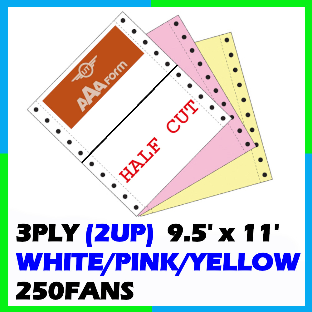 GOOD QUALITY 3ply 2up Color WPY NCR Computer Form ( White / Pink ...