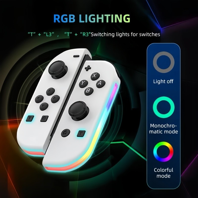 Nintendo Switch split controller Joycon left and right RGB lights ...