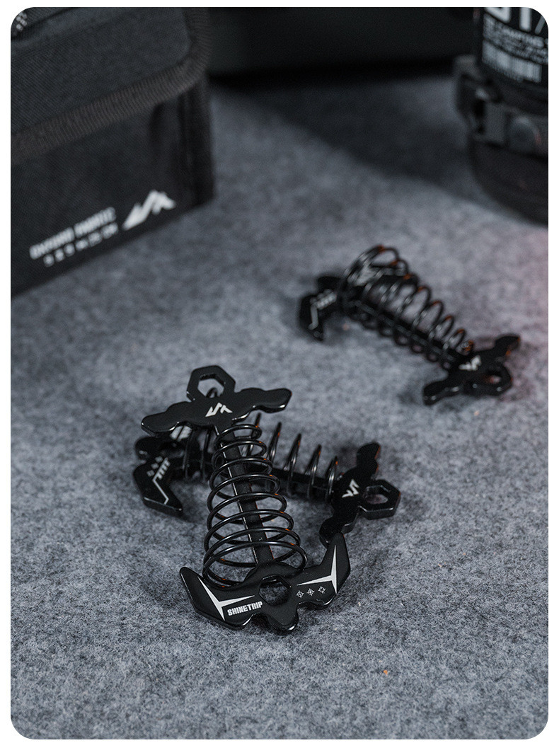 ShineTrip Tactical Fishbone Stakes with Spring Hooks and Guy Lines for ...