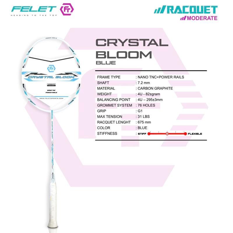 FELET BLOOM SERIES 4UG1 Badminton Racket MAX TENSION 31LBS Badminton ...