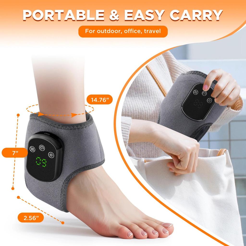1-2PCS Electric Foot Heating Massager Muscle Relaxation Joint Wrap ...