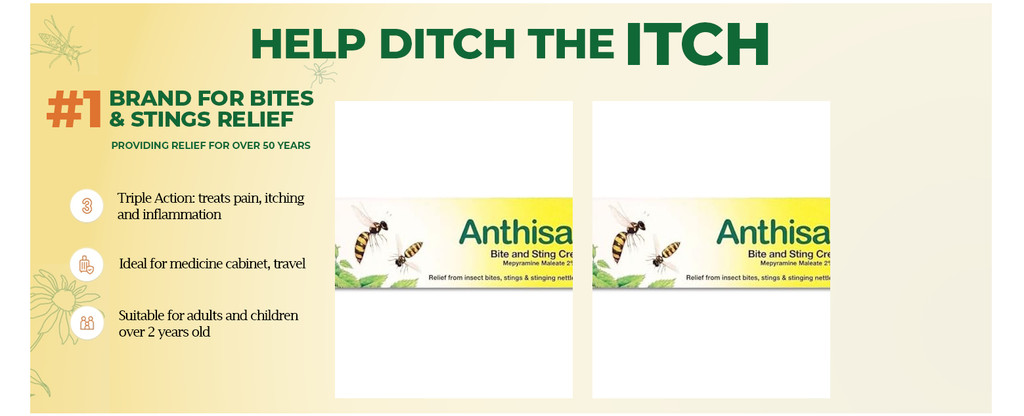 Anthisan Bite & Sting Cream 20g, relief from insect bites, stings ...