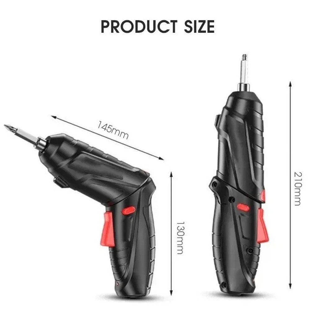 BuzzTech 47pcs 3.6V Cordless Electric Screwdriver Drill Rechargeable ...