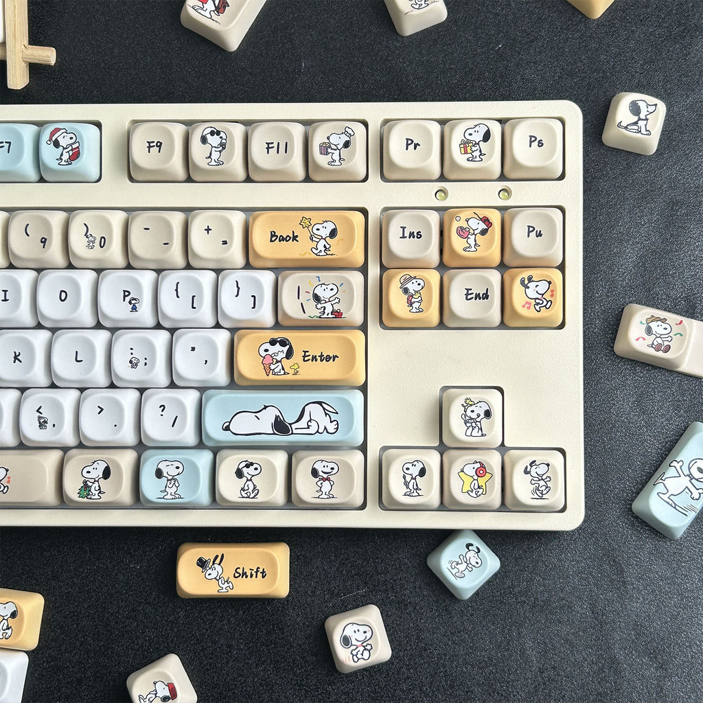 MAIMOOO Snoopy Keycap MOA Profile 130 Keys PBT Dye Sublimation Aula F75 ...