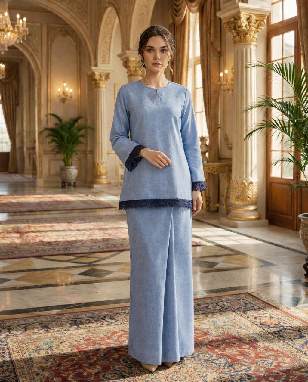 [RAYA 2026] Kurung Kedah Classic Aira Cotton Lace Elegant Fashion ...