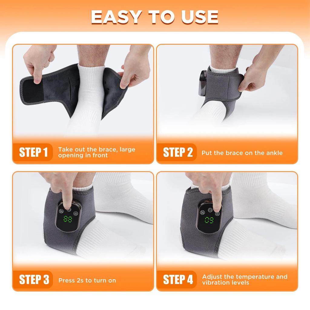 1-2PCS Electric Foot Heating Massager Muscle Relaxation Joint Wrap ...