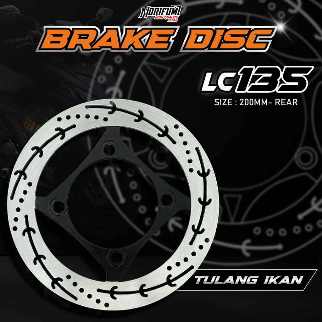 NORIFUMI IKAN TULANG SERIES BRAKE DISC LC135 FRONT / REAR 200MM / 220MM ...