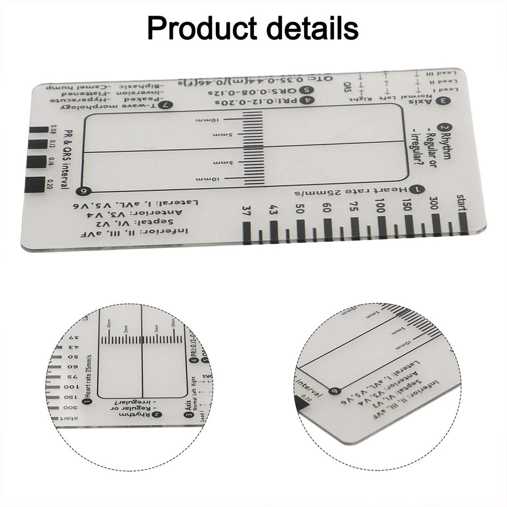 ECG 7 Step Ruler ECG/EKG transparent electrocardiogram, portable ...