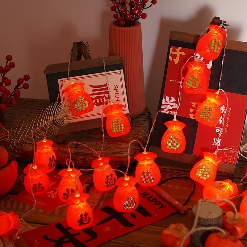 燈籠 新年 2026 Lucky Bag Lantern Year of The Horse String Lights Chinese ...