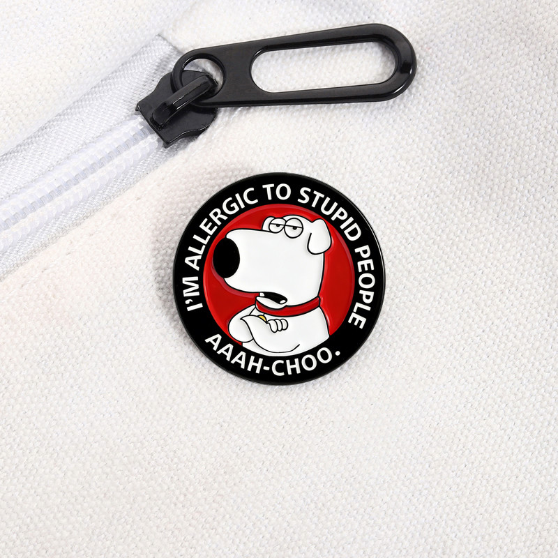 Cartoon Dog Enamel Pin Humorous Quotes Brooch Pines Lapel Pins Badge on ...