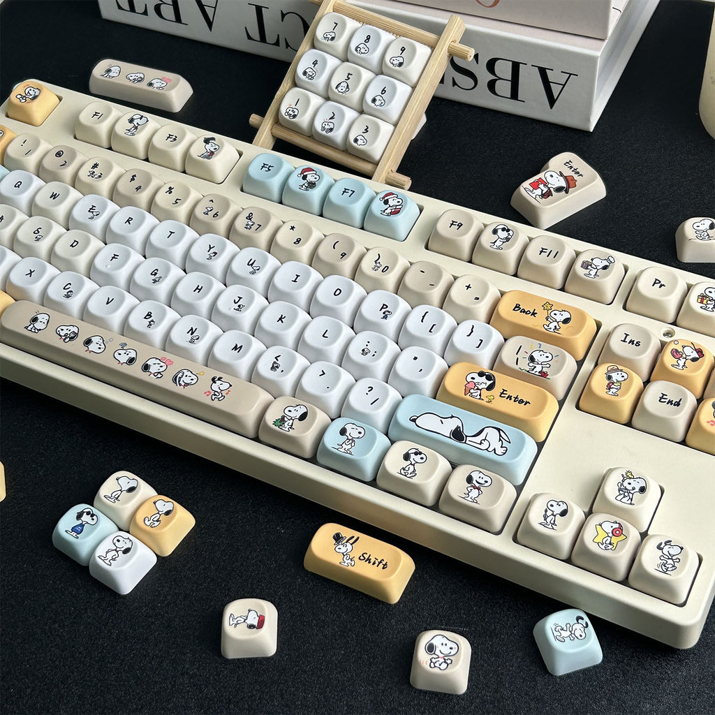 MAIMOOO Snoopy Keycap MOA Profile 130 Keys PBT Dye Sublimation Aula F75 ...