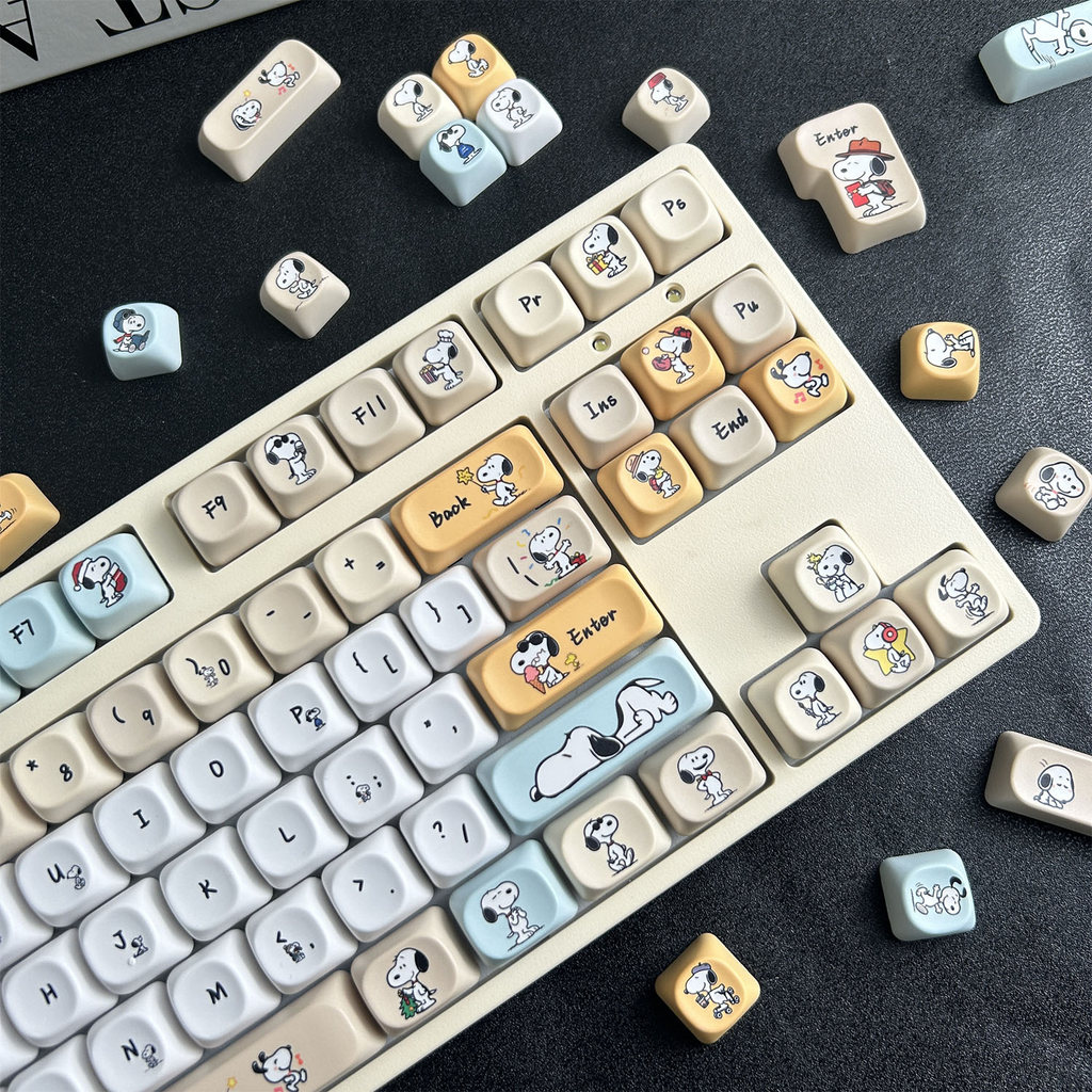 MAIMOOO Snoopy Keycap MOA Profile 130 Keys PBT Dye Sublimation Aula F75 ...