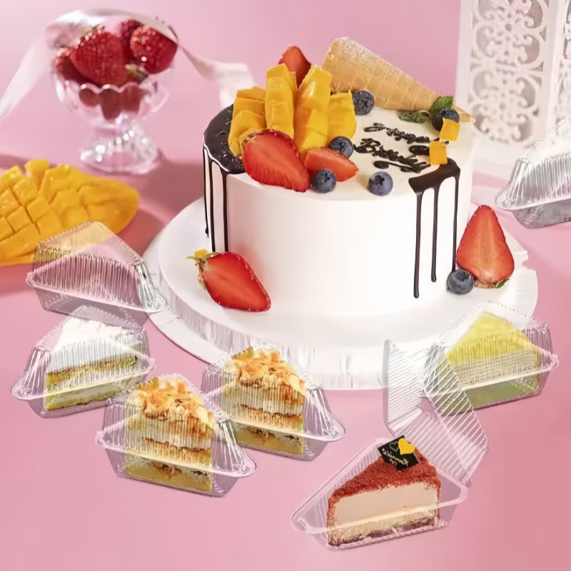 50/100Pcs Clear Triangle Dessert Box Disposable Food Packing Box Snack ...