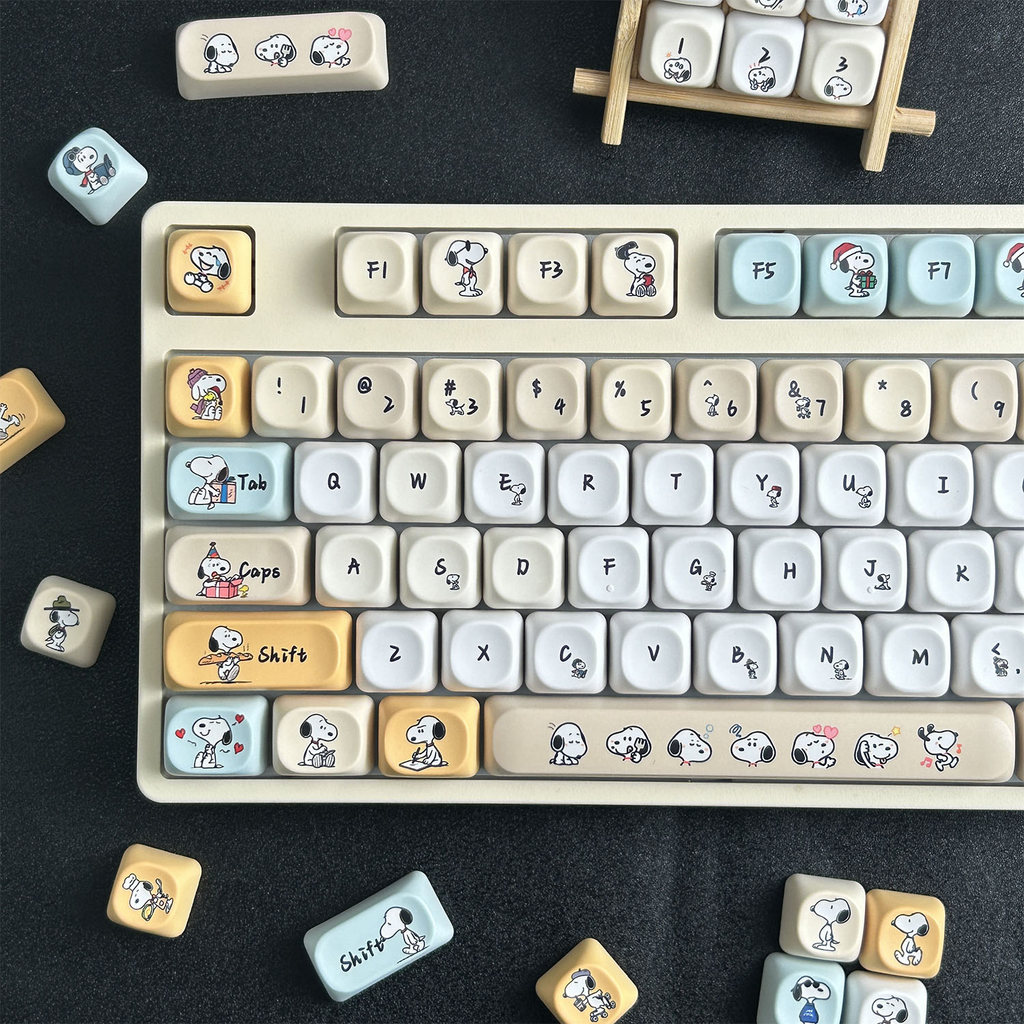 MAIMOOO Snoopy Keycap MOA Profile 130 Keys PBT Dye Sublimation Aula F75 ...