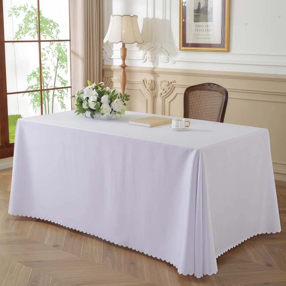 4/6/8FT Table Cloth Cover Rectangle Plain Solid Color Tablecloth ...